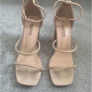 Boohoo Beige Strappy Heels